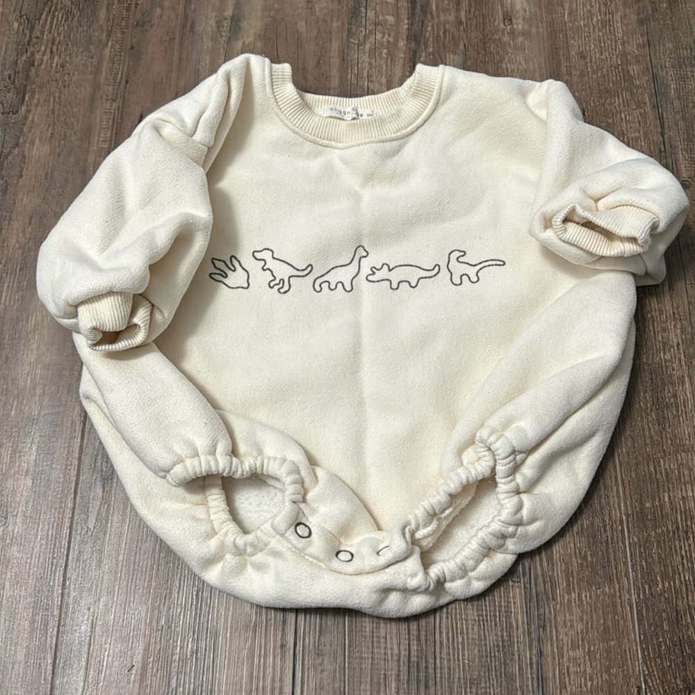 Oversized Dino bubble romper